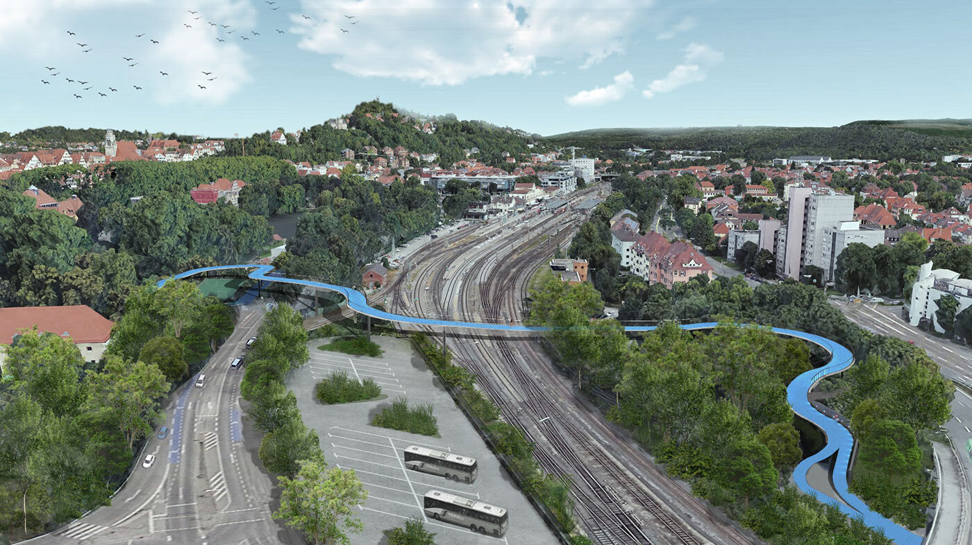 Verlauf der neuen Radbrücke West